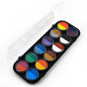 High Pigment Smooth 2 Split Color in One Pot Water Activated Face Paint UV Face and Body Paint