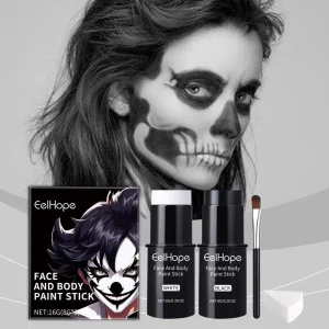 High Pigmented Quick Drying Waterproof Easy Blending Long Lasting Adhering Halloween Theme Face Painting Stick Set