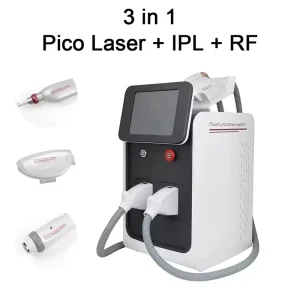 High Power Q Switch Nd YAG Laser IPL RF 3 in 1 Beauty Equipment for Permanent Hair Removal Tattoo Removal and Skin Rejuvenation