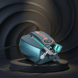High Pressure Electric Copper Compressor Dual Action Portable for Cake Airbrushing Beauty Makeup Nail Art Body Art Airbrush Kit