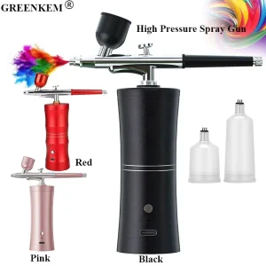 High Pressure Spray Nail Airbrush Make up Spray Gun Portable Cordless Airbrush Nail Art Paint Rechargeable Airbrush Machine