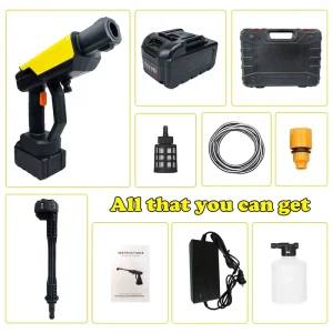 High Pressure Washer Gun 3.0Ah Lithium Battery 550W Brushed Motor 250 psi Max Pressure 1.4/1.8mm