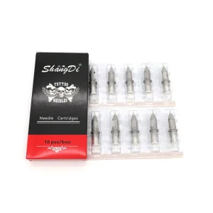High Quality 10 Pcs Grey Stainless Steel Tattoo Machine Needles Cartridge Permanent Eyebrow Supplies