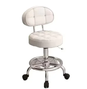 High Quality Adjustable Hydraulic Round Roller Pedicure Stool Chair With Wheels Beauty Salon Technician Massage Table