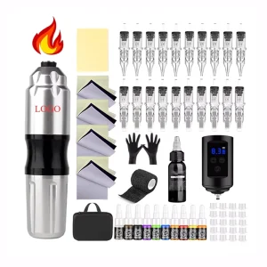 High Quality Complete Tattoo Kit with Wireless Rotary Motor Rechargeable Tattoo Gun Body Art Full Set Imported Quality Assurance