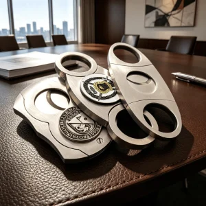 High Quality Custom Stainless Steel Cigar Cutters Double Cut Blade Modern Luxury Design for Travel Use Cigar Lovers