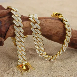 High Quality Hiphop Jewelry Individuation Fashion Jewelry Body Chain12mm Alloy Fully Drilled Jewellery Factory Price