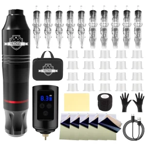 High Quality Hot Sales Professional Complete Tattoo Machine Kit Rotary Set Stainless Steel Permanent Ink