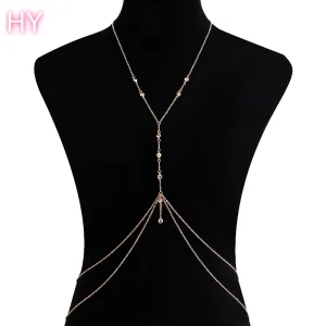 High Quality Jewelry Sexy Body Chain Women Girls Jewelry Fashion Rhinestone Belly Waist Party Beach Bra Chain Body Jewelry