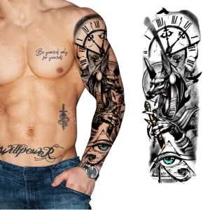 High Quality Lion Dragon Pattern Design Long Lasting Full Arm Temporary Tattoo Stickers for Men