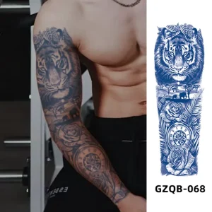 High Quality Long Lasting Safe Material Genipin Extract Full Arm and Leg Jagua Tattoo Stickers