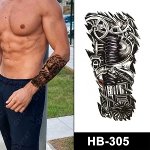 High Quality Long Lasting Water Transfer Temporary Fake Men Tribal Body Tattoo Sleeve Arm Tattoo Sticker
