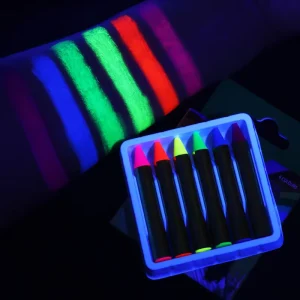 High Quality Non Toxic 6 Colors Washable Face & Body Painting Crayons Safety Glow in the Dark for Halloween Children