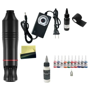 High Quality Professional Complete Starter Tattoo Machine Kit Rotary Set with Ink Permanent Stainless Steel