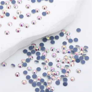 High Quality Round Mesh Flatback Shiny Clear Crystal AB Glass Rhinestones for DIY Jewelry Making Accessories