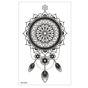 High Quality Single Arm Tribal Totem Temporary Tattoo Sticker Waterproof Colorful Paper Design for Body Application