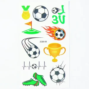 High Quality Waterproof Football Trophy Pattern Temporary Tattoo Sticker for Match Day Cheering and Team Victory Events