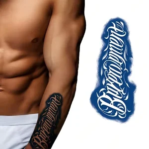 High Quality Waterproof Matte Blue Jagua Tattoo Sticker