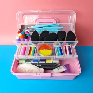High Quality Waterproof Plastic Crayon Toolbox for Kids Quality Art Toolboxes for Face Use Available in Large and Small Sizes