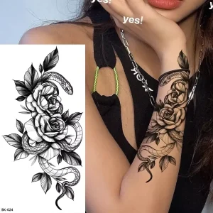 High Quality Waterproof Temporary Adults Sexy Body Tattoo Stickers New Fashion Rectangle Style Custom CMYK Cartoon Pattern