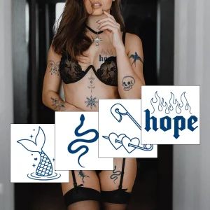 High Quality Waterproof Temporary Body Tattoo Stickers for Hands and Neck