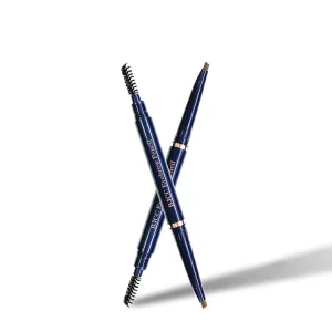 High Quality White Waterproof Wooden Smooth Eyebrow Pen Cruelty Free OEM ODM Custom Logo 3D 2 in 1 Eye Brow Pencil Private Label