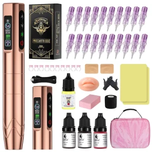 High Quality Wireless Tattoo Machine Multifunction Cardless Motor Full Complete Set Professional Dual Battery Machine Kit