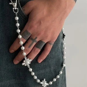 Hip Hop Beads Acrylic Gem Cross Pants Chains