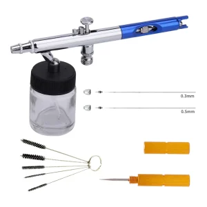 Hobby Mini Airbrush Paint Gun for Nail Art Dual Action Control Gravity Feed Piston Type Auto Compressor