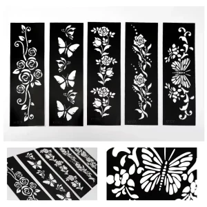 Hollow Juice Temporary Washable Tattoo Sticker Template Stencil Craft Paper Material Logo Customized Body Face Wind Flower