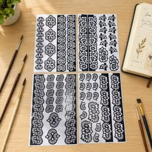 Hollow Out 2D Paper Self-adhesive Temporary Tattoo Stickers Waterproof Body Art Tattoos for Women Decoration