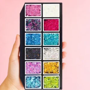 Holographic Children’s Face & Body Glitter Set 12 Colors Chunky Glitter Safe for Skin for Festivals Parties & Nail Art