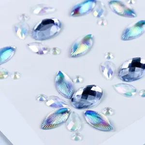 Holographic Customized 3D Self-adhesive Synthetic Gem Crystal Sticker Makeup DIY Jewel Sticker Eye Body Facial Decoration