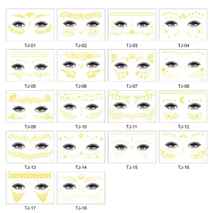 Holographic Glitter Freckles Tattoo Patches Temporary Paper Waterproof Long Lasting Tattoo Stickers for Face and Body