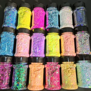 Holographic Glitter Powder Pigmented Glitter Loose Powder For Hair Nail Art Decoration Dust