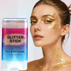Holographic Vegan Non Toxic Professional Strongly Pigmented Waterproof Glowing Twist Body Chunky Glitter Cream Stick Face