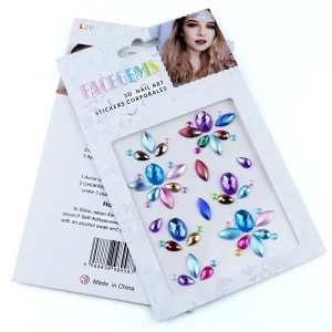 Holographic Waterproof OEM/ODM Custom Rhinestone Eye Face Jewel Temporary Crystal Gem Tattoo Sticker Easy Apply Body Art