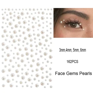 Hot 5D Pearl Crystal Diamond Resin Stickers Environmentally Friendly Gem for Face Nail Decoration with Jelly Back