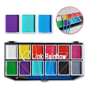 Hot Promotion 12 Color Non Toxic Halloween Makeup Professional Body Art Face Paint Kit Customizable Rainbow Split Cake
