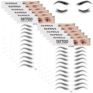 Hot Sales Long Lasting Makeup Transfers Black Brown 4D Hair like Temporary Eyebrow Tattoo Sticker