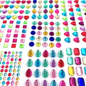 Hot Seal Craft Gems Self Adhesive Acrylic Stickers Bling Sparkle Jewels for Nail Body Makeup Festivals