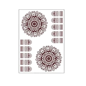 Hot Selling Sticker QC Temporary Waterproof Non-toxin Eco-friendly Tattoo Stickers 8×6″ Henna Flowers