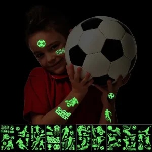 Hot Selling USA Canada Mexico Waterproof Football Glow in the dark Soccer Stickers Body Face Tattoo Stickers