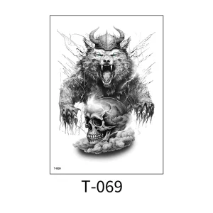 Hot Temporary Tattoo Stickers for Body Arm Chest Shoulder Waterproof Long-lasting Temporary Tattoos for Men and Women