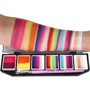 Hot-selling 6 Sets Rainbow Strip Color Palette Water-based Body Painting Pigments Face Paint Cream for Kids and Adults