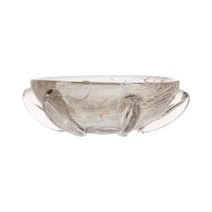 Hotel Upscale Witch Hazel Ware Footed Crystal Six-pillar Bracing Gold Rim Glass Fruit Plate Rose