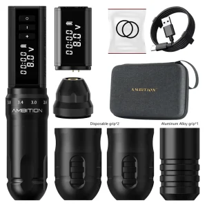 Hunter K1 2.2-4.2mm Adjustable Stroke Professional Electric Tattoo Gun Wireless Tattoo Pen Machine with Double Battery