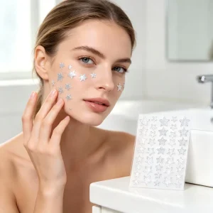 Hydrocolloid Glitter Pimple Patch Star Shape 1size3colors For Faces 40 Count Cruelty Free Custom Logo Package