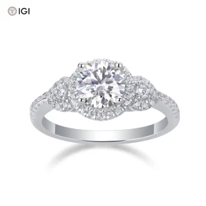 IGI Certified Conflict Free 1ct Lab Grown Diamond Ring 925 Sterling Silver Eco Engagement Jewelry
