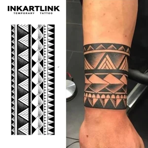 INKARTLINK Tattoo Sticker for Body Paper Tattoo Sticker Tribal Band Totem Waterproof Eco-friendly Long Lasting 15 Days Bulk